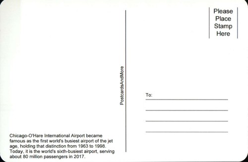 Chicago O'Hare International Airport, Delta Airlines etc., Airplane - Postcard - Picture 2 of 4
