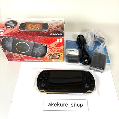 [Open Box] Sony PSP 3000 Monster Hunter Portable 3rd Matt Black & Gold [unben...