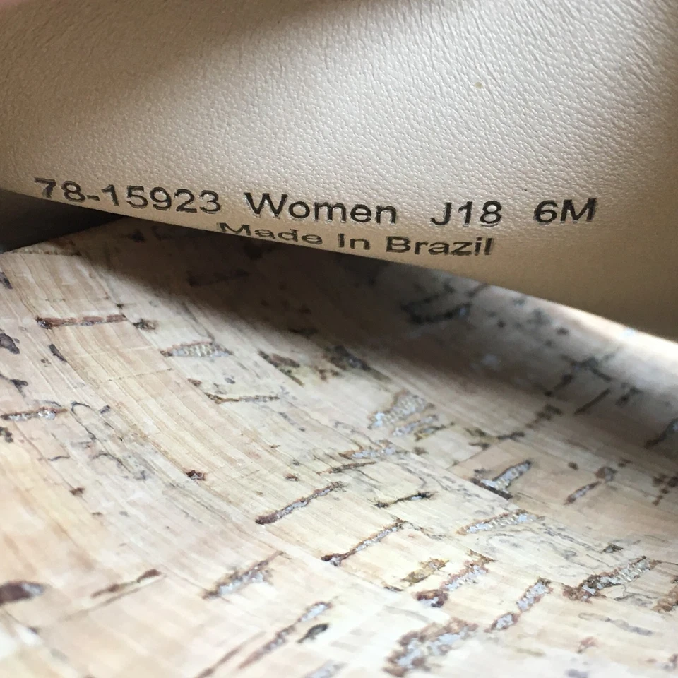 NUEVO Johnston & Murphy Chanclas Sandalias Zapatos Mujer Talla 6 Marrón Corcho Floral Foto 3 de 4