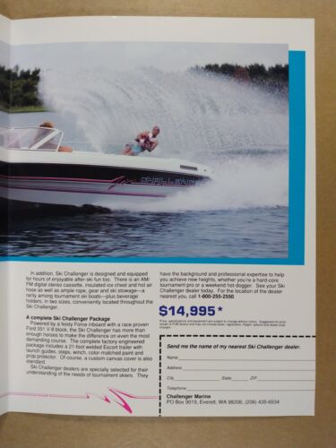 1989 Ski Challenger 2081 Boat Sales Brochure Folder - Picture 3 of 4