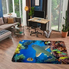 3D Ocean Shark Fish NAO1202 Game Rug Mat Elegant Photo Carpet Mat Fay