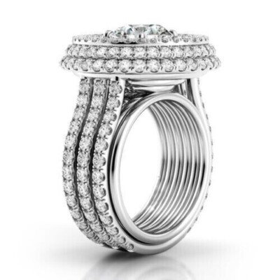 Bague topaze bleu suisse saphir argent 925 / or blanc T 56 Bague topaze bleu suisse saphir argent 925 / or blanc T 56