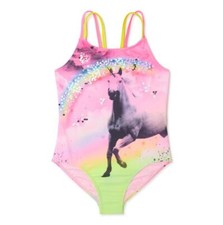 Wonder Nation Girls Unicorn One-Piece Swimsuit with UPF 50 Large