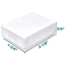 25pc Cardboard Paper JEWELRY GIFT BOX w/ Cotton Padding Insert - White - 10 Size