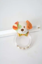Douglas Toys Plush Orange Dog Ring Baby Rattle