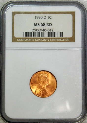 1990-D Lincoln Cent NGC MS68 Bright Red Stunning Luster, PQ Gorgeous coin #A259