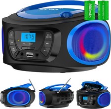 Boombox Portable Recharge Audio System FM Radio CD Player Bluetooth MP3 USB AUX