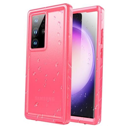 for Samsung Galaxy S23 Ultra Case - IP68 Waterproof for s23 Ultra Pink