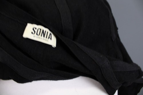 Sonia Rykiel Black Wool Knit 3/4 Sleeve Bodycon Evening Short Dress Size S - Picture 13 of 15