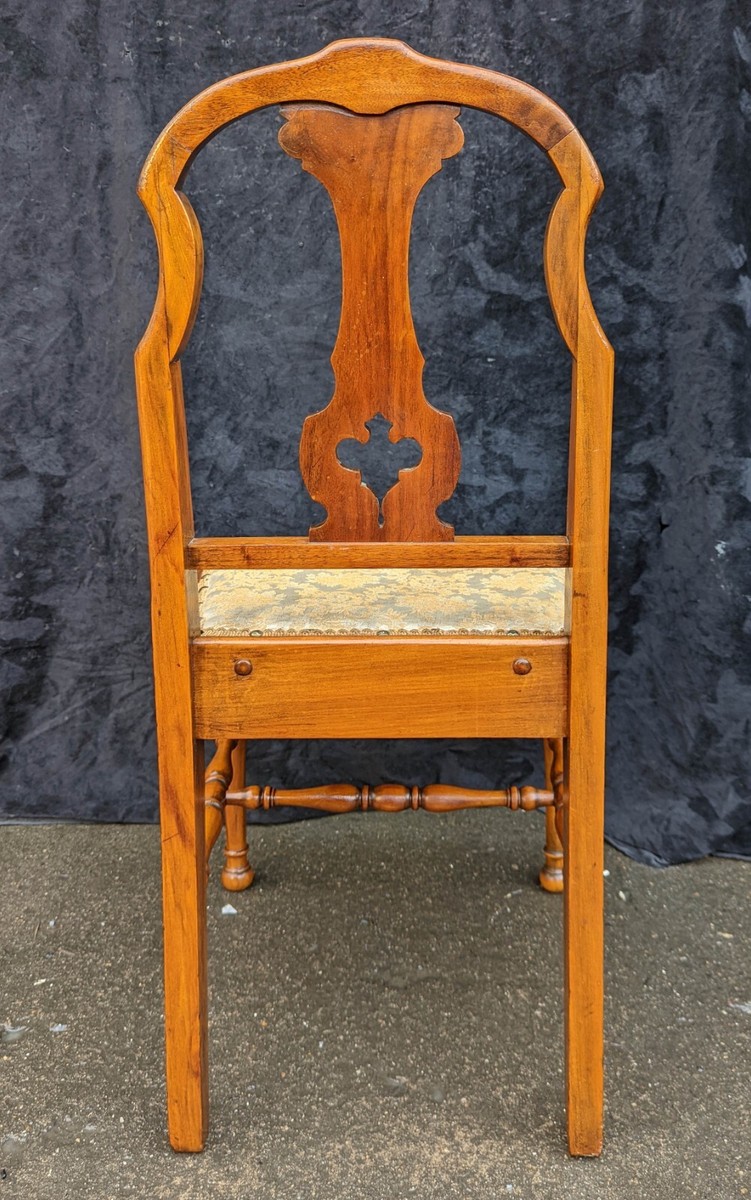 Antique Vintage Old Carved Wood Wooden Side Accent Dining