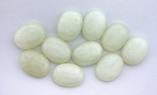 Two 20x15 20mm x 15mm Oval Natural Light Green Cab Cabochon Gem Stone Gemstone