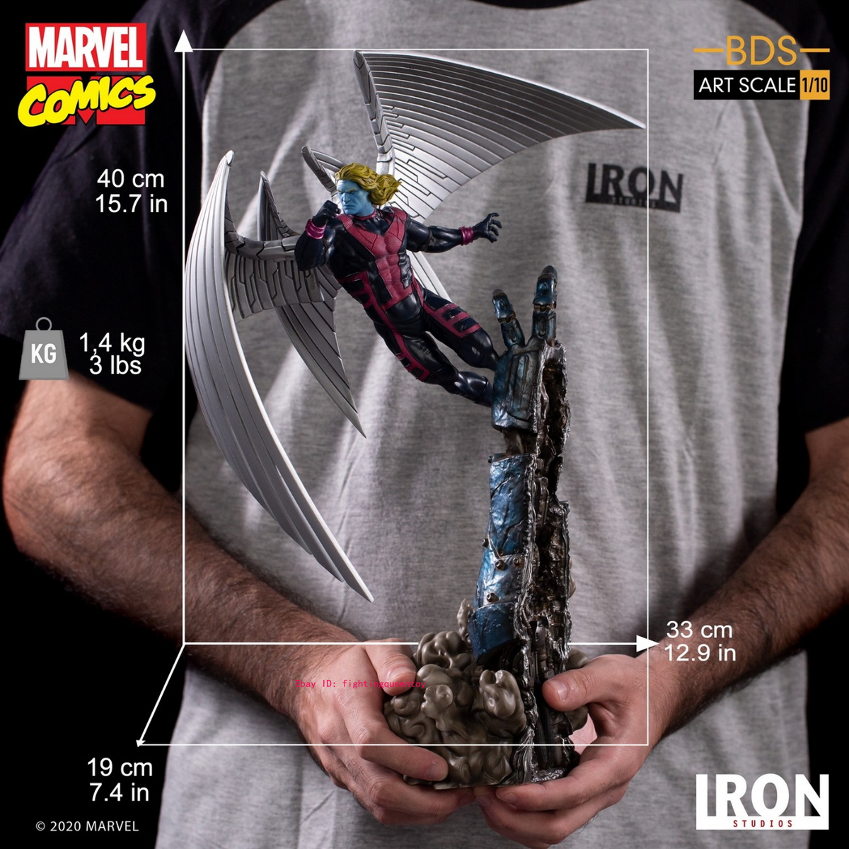 IRON STUDIOS 1/10 X-Men Archangel Marvel Comics Figure Statue in
