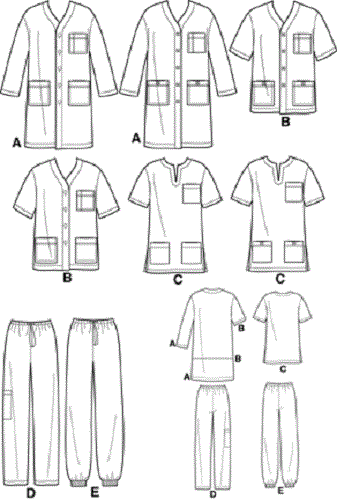Uniforme Scrub Unisex 2000 U-Pick Taglia XS-XL Modello di Cucito Semplicità 9334 Fuori Produzione - Foto 3 di 3