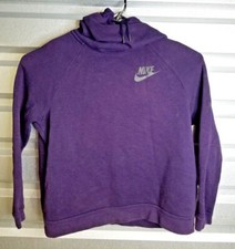 Nike Women's Rally Funnel Neck Pullover Hoodie Sweatshirt Purple - Size Large