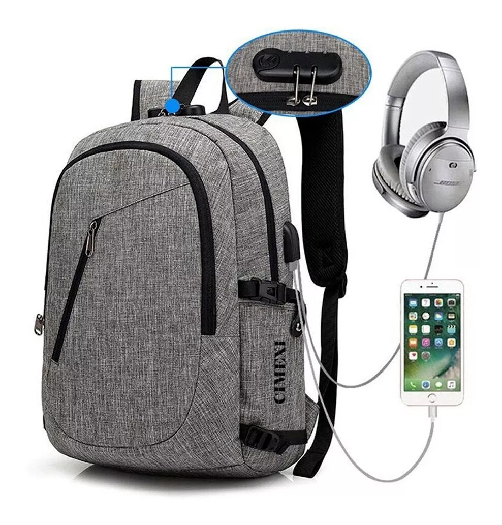 LAPTOP BACKPACK 30l with Padlock and USB charging cable CIMEXI