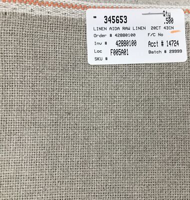 Zweigart 20 count aida Raw Linen cross stitch samplers primitive natural
