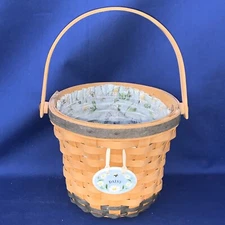 LONGABERGER DAISY BASKET SET Liner Protector Pottery Tie On RETIRED MINT❤️sj10m3