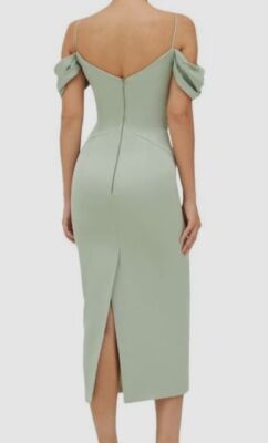 $2128 Rasario Women's Green Off-the-shoulder Lace Midi Dress Size 36 | eBay