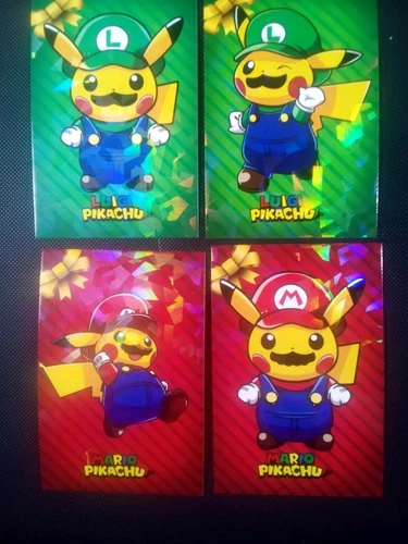 Pokemon 2024 Card Database Christmas Set Mario & Luigi Pikachu 4x Complete Set