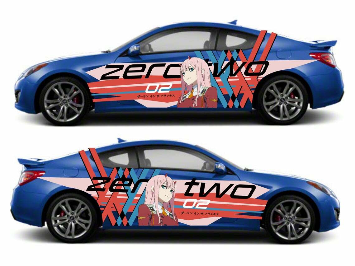 Zero Two Anime Autoaufkleber 30cm - Kawaii Cartoon Decal Für Auto & Motorrad