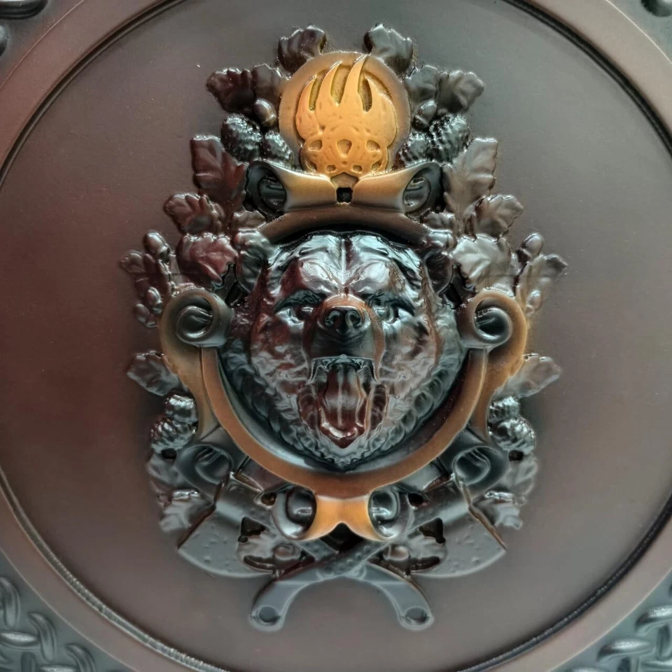 🔆Viking Celtic Bear Wood Carving Wolf Shield, Carved Viking Wall Decor, Wood - Image 2 of 4