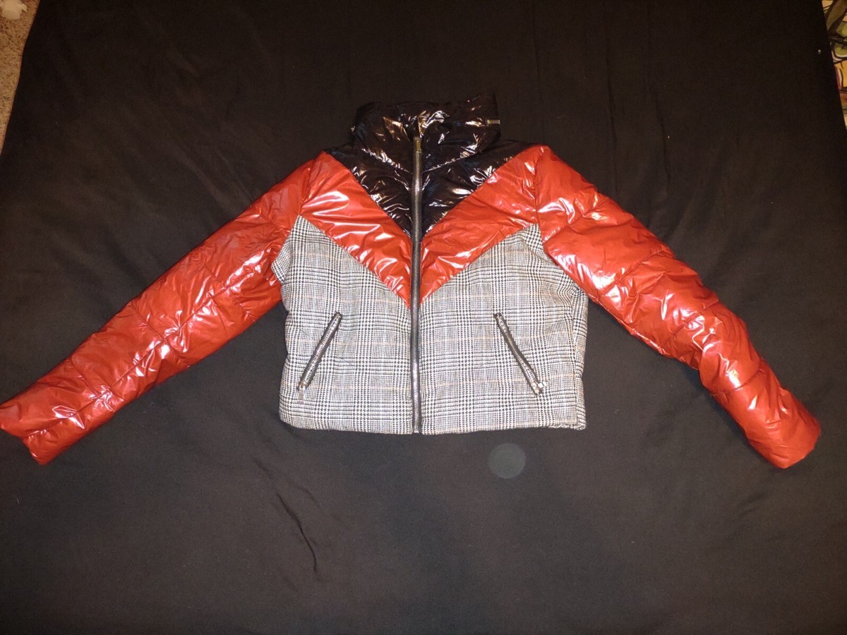 Coalition LA Women's Puffer Jacket Small Red Black White Style