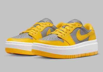 AUTHENTIC Nike Jordan 1 Low ELEVATE Grey Varsity Maiz DC0774 017 Women size 8.5
