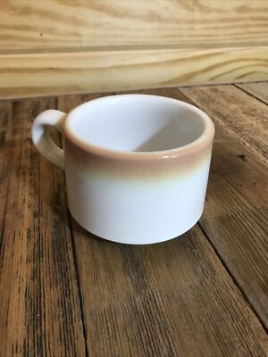 Vintage Restaurant Ware Shenango RimRol WelRoc D-23 Cream Brown Diner Mug Cup