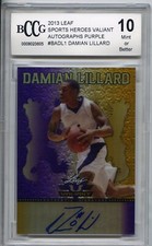 2013 Damian Lillard Sports Heroes Valiant Autographs Purple 10 Mint /25