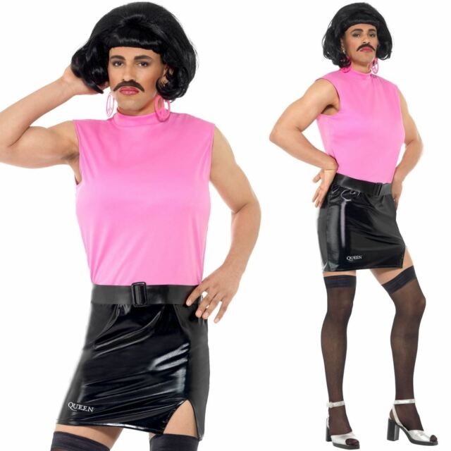 80s Queen Freddie Mercury Breakfree Housewife Fancy Dress Costume Wig Smiffys For Sale Online Ebay