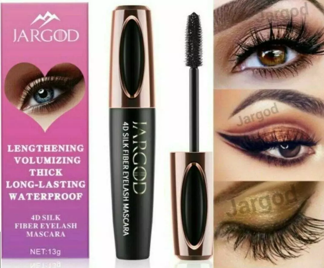 4D Silk Fiber Eyelash Mascara Waterproof Length Thick Long Lasting Smudge Proof