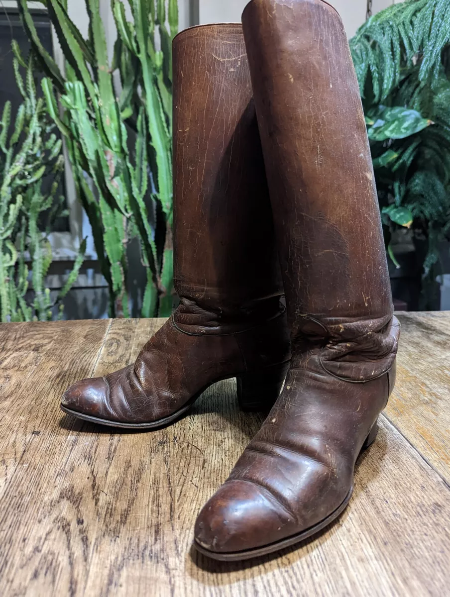 VTG 1920s N.B. HOLDEN CHICAGO Women s Antique Brown Leather Boots DISPLAY ONLY