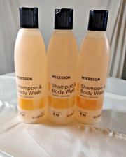Lot Of 3 McKesson Shampoo  And Body Wash Apricot Scent w/Aloe- 8 oz 53-28023-8