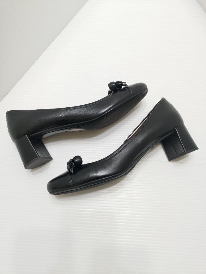 PRADA Women's Ribbon Pumps Size:37/JP:24 Leather Black From Japan 135150K Authen thumbnail 8