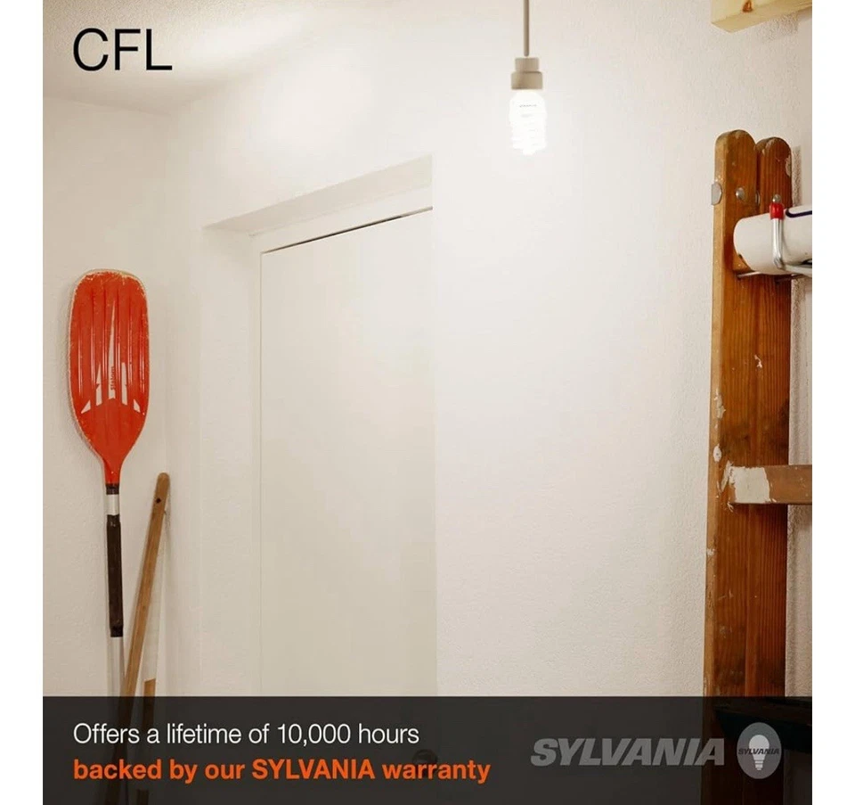 Sylvania CFL T2 Twist Light Bulbs 8 Pack, Medium Base, 2700K, Soft White, 13W - Image 4 of 4