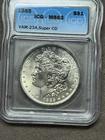 1885 ICG MS63 VAM 23A Super CD Far Date, Clashed Obverse n, Morgan Silver Dollar
