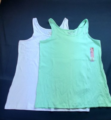 Faded Glory Tank Top Women's 2XL 2 Pack White And Green