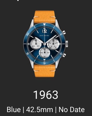 Dan Henry 1963 Limited Edition Chronograph Men's Watch Black Dial Quartz