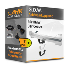 Für BMW 3er Coupe 06- G.D.W. Anhängerkupplung abnehmbar + 7polig E-Satz AHK