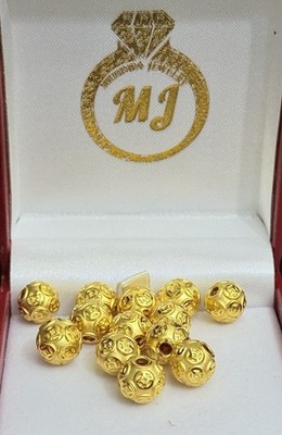 24 Karat Feingold 10 mm 1 Stück Segensgeld Münzkugel. Für Halskette oder Armband.