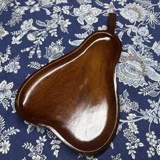 Vintage Mid Century Pear Shaped Caribcraft Mahogany Platter Art Deco #134