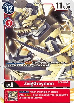 ZeigGreymon Uncommon Battle of Omni BT5-017 U NM