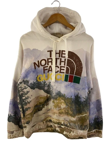 GUCCI felpa con cappuccio M cotone bianco 672474 usata