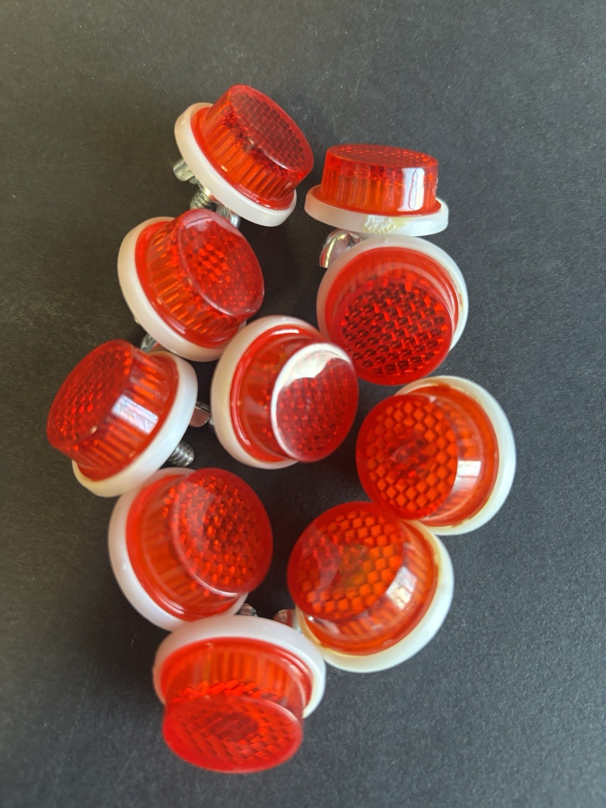 SUNLITE 1" Mini Red Bicycle Reflectors License Plate Truck Trailer QYT 10 NEW