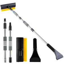 53'' Extendable Retractable Snow Brush & Ice Scraper for Cars/SUVs/Trucks - 360°