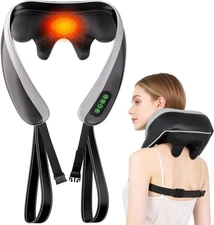 Neck Shoulder Massager with Heat Cordless 6D Kneading Shiatsu Deep Tissue Back