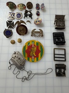 Military Dog Tags,buckles,buttons,pins Vietnam/Korea?