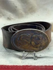 Civil War Confederate South Carolina “SC” Oval Belt Plate Buckle W/ Leather Belt
