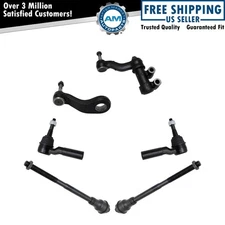 6 Piece Steering Suspension Kit Idler w/ Bracket Pitman Arm Inner Outer Tie Rods