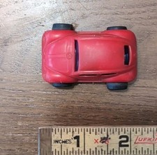 Buddy L Plastic & Metal Volkswagen VW Beetle Bug Red 2.5" Toy Car Vintage Japan